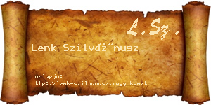 Lenk Szilvánusz névjegykártya